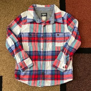 OshKosh - Boys Plaid Button Up - Size 7